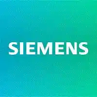 Firmenlogo der Siemens AG in blau bis zu grünen Tönen im Farbverlauf. Bei der Siemens AG spielt die Band für Firmenevent aus München und Bayern und die Band für Firmenfeier Bayern ein Firmenfest im Schloss Hohenkammer in Bayern